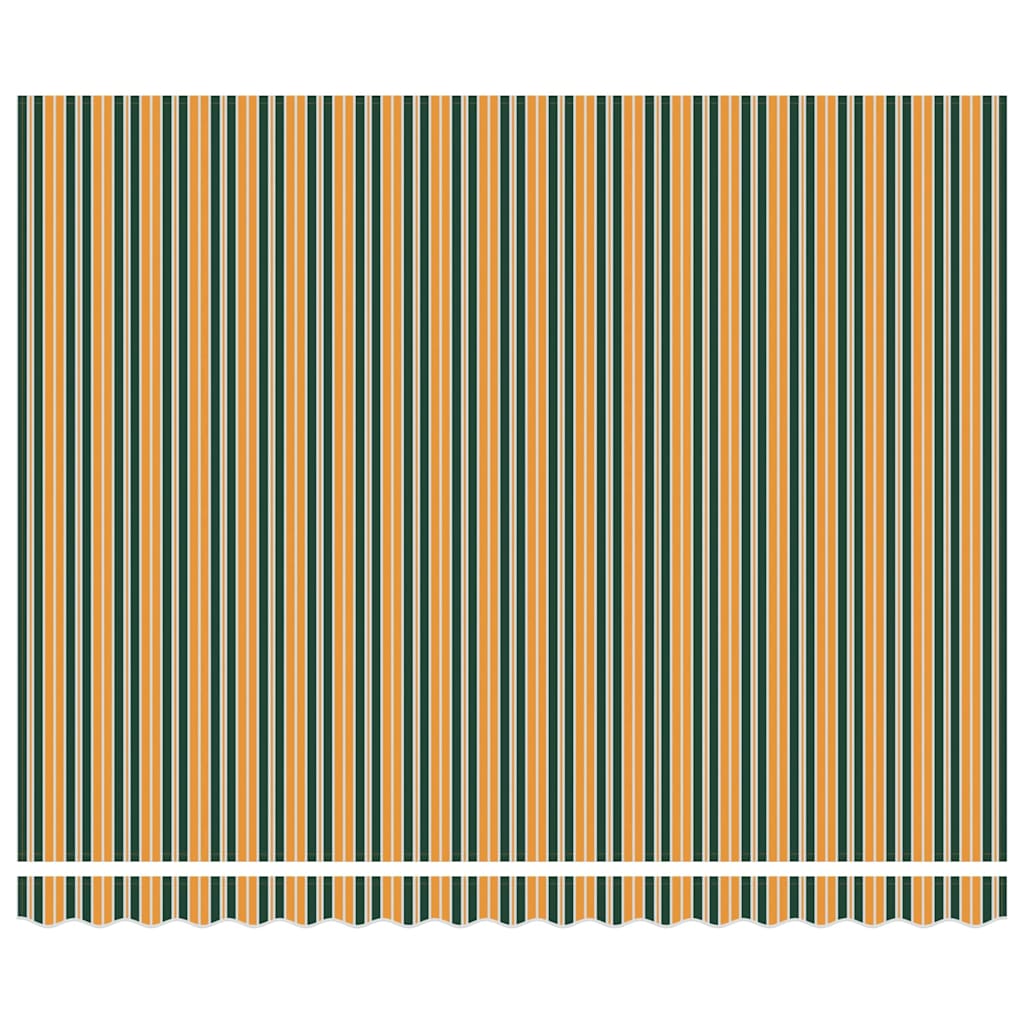 Einziehbare Markise Grün und Weiß 400 x 300 cm Stoff und Stahl