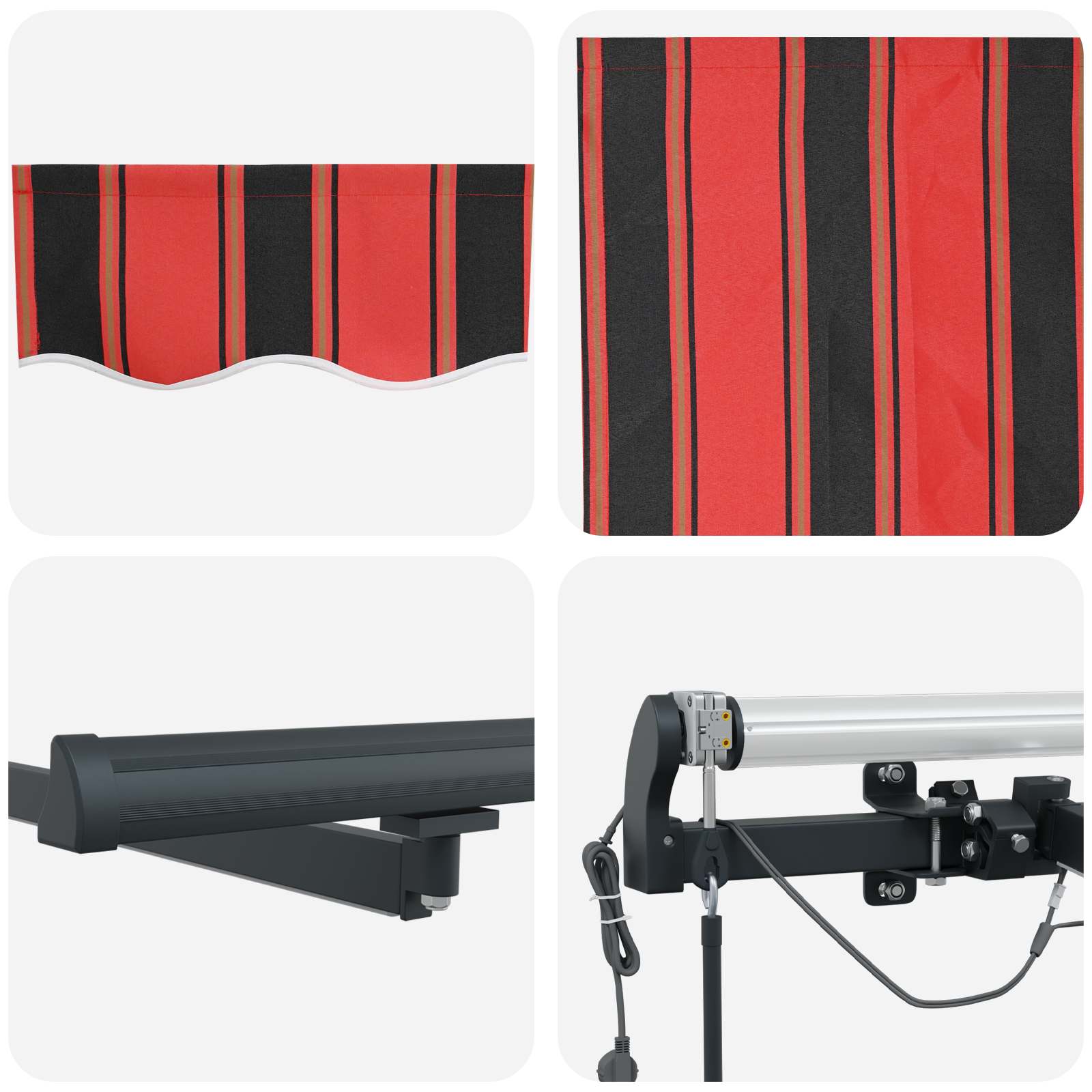 Markisenstoff Orange und Braun 450 x 300 cm Polyester