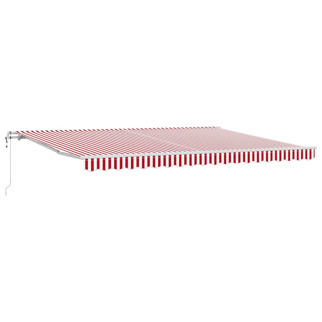 Elektrische ausziehbare Markise Rot und Weiß 450 x 300 cm
