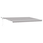 Einziehbare Markise Hellgrau 450 x 300 cm Polyester und Metall