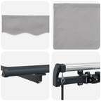Einziehbare Markise Hellgrau 450 x 300 cm Polyester und Stahl