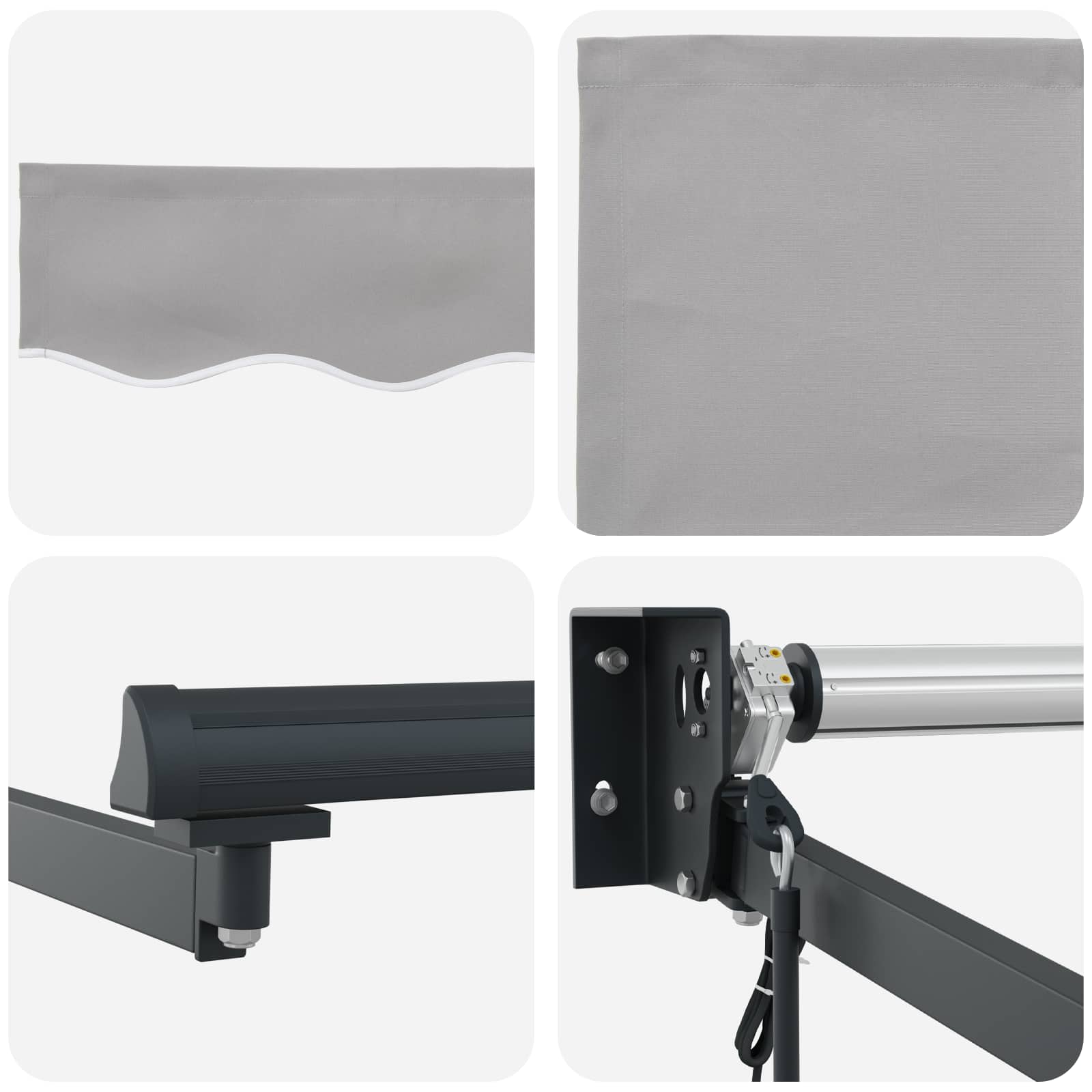 Markise Hellgrau 450 x 300 x 165 cm Polyester und Metall