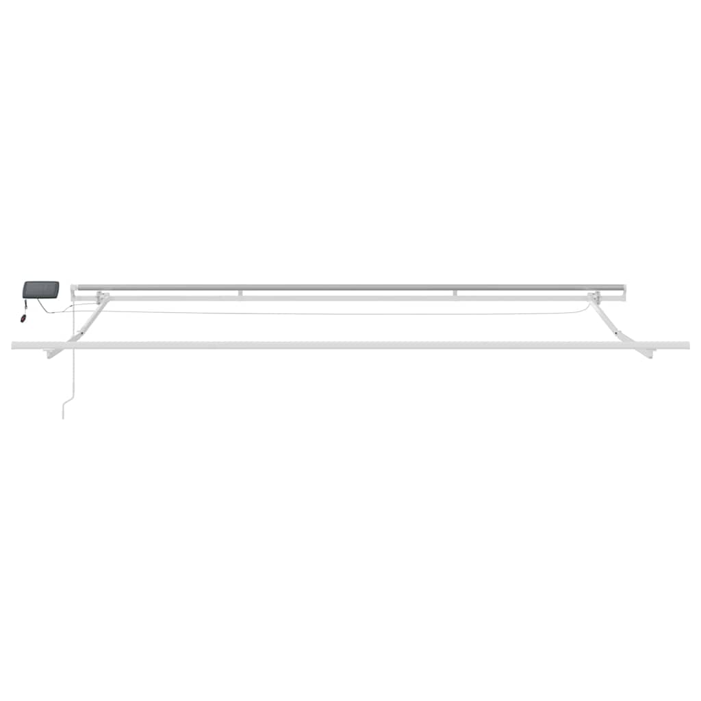Einziehbare Markise Grün und Weiß 450 x 300 cm Stoff und Stahl