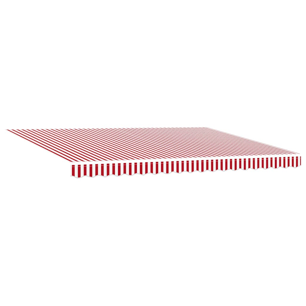Einziehbare Markise Rot und Weiß 450 x 350 cm Stoff und Stahl