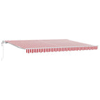 Elektrische ausziehbare Markise Rot und Weiß 450 x 350 cm