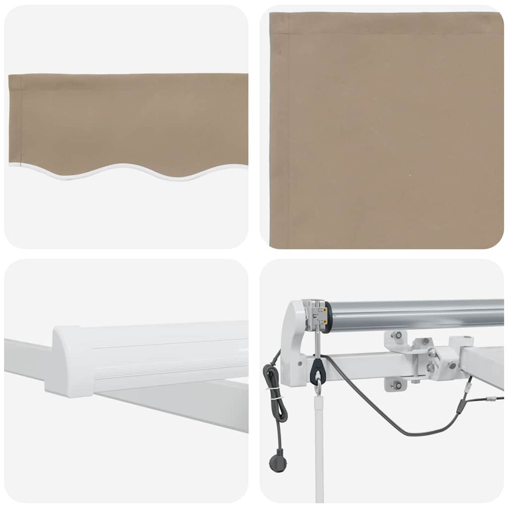 Einziehbare Markise Beige 450 x 350 cm Polyester und Metall