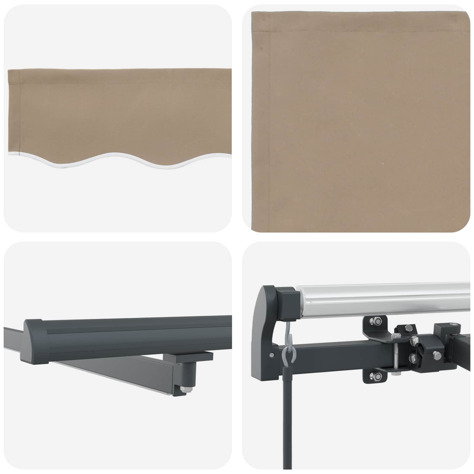 Einziehbare Markise Beige 450 x 350 cm Stoff