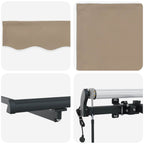 Einziehbare Markise Beige 450 x 350 cm Stoff und Aluminium