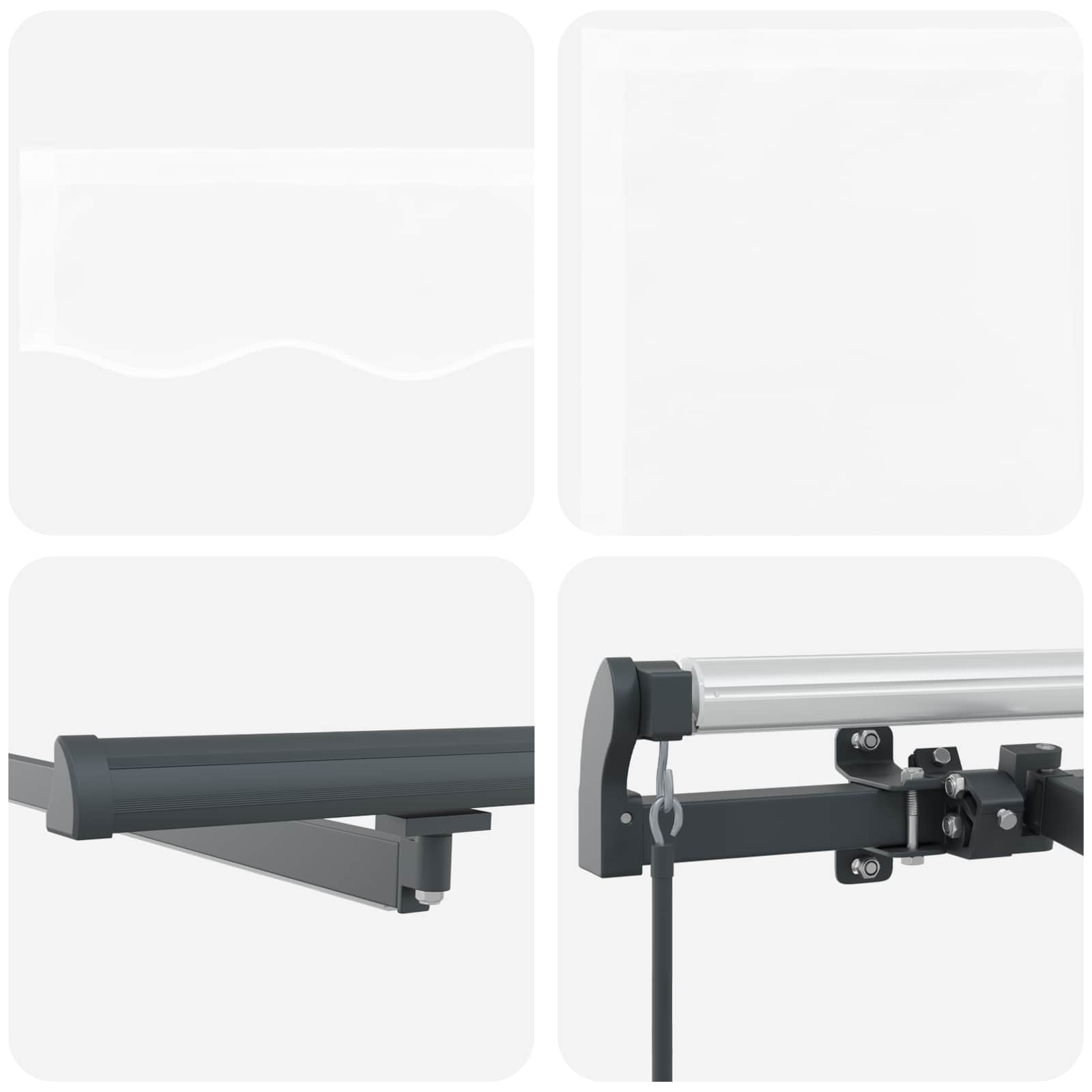 Einziehbare Markise Weiß 450 x 350 cm Stoff