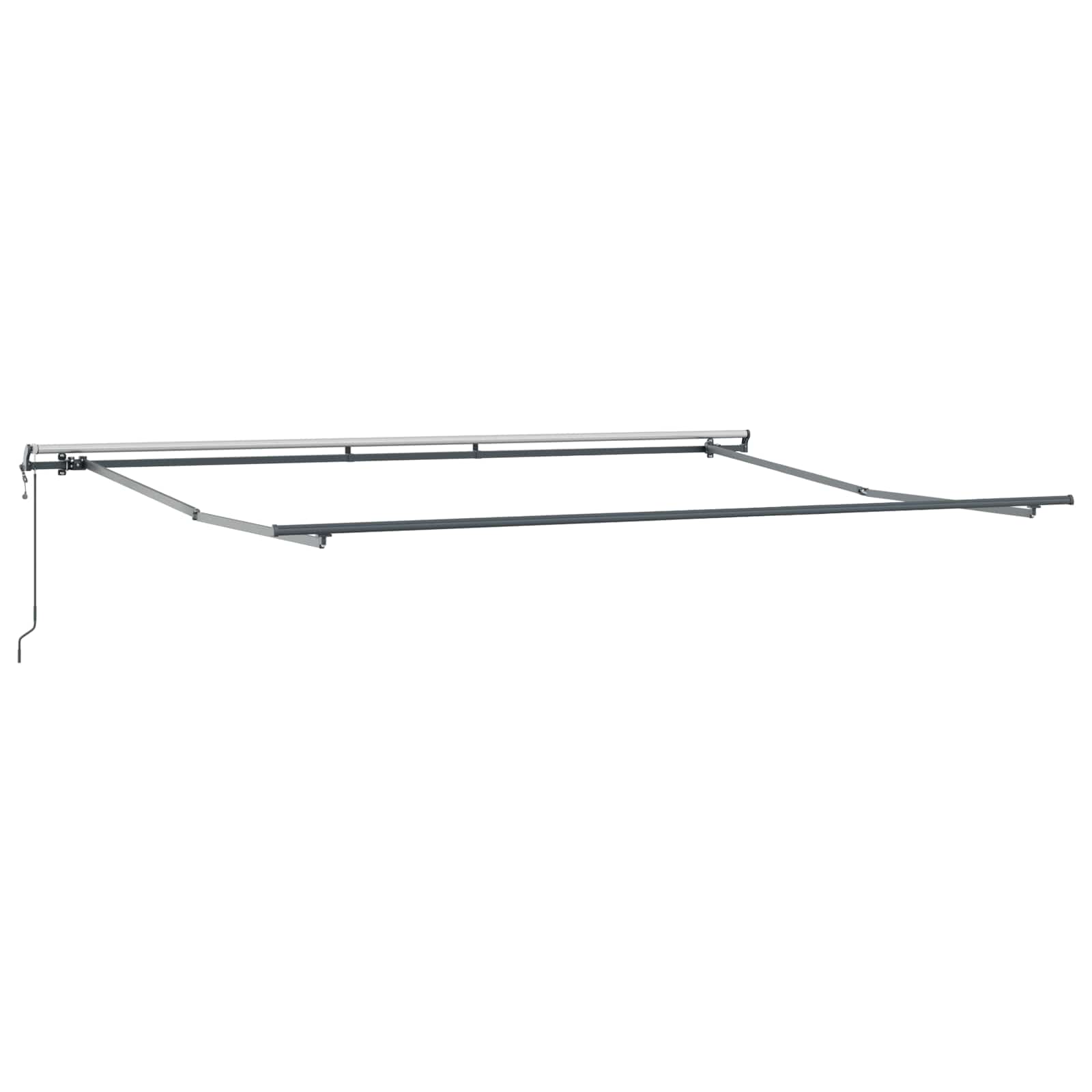Einziehbare Markise Weiß 450 x 350 cm Stoff und Aluminium