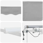 Einziehbare Markise Hellgrau 450 x 350 cm Polyester und Metall