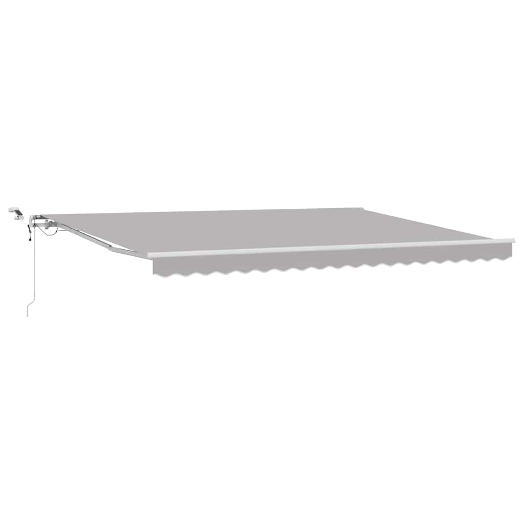 Einziehbare Markise Hellgrau 450 x 350 cm Polyester und Metall