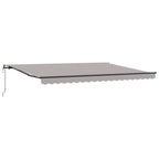 Einziehbare Markise Hellgrau 450 x 350 cm Stoff und Aluminium