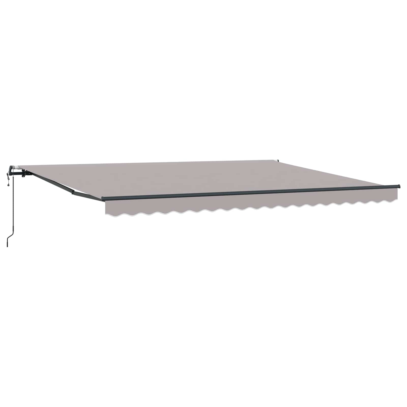 Einziehbare Markise Hellgrau 450 x 350 cm Stoff und Aluminium