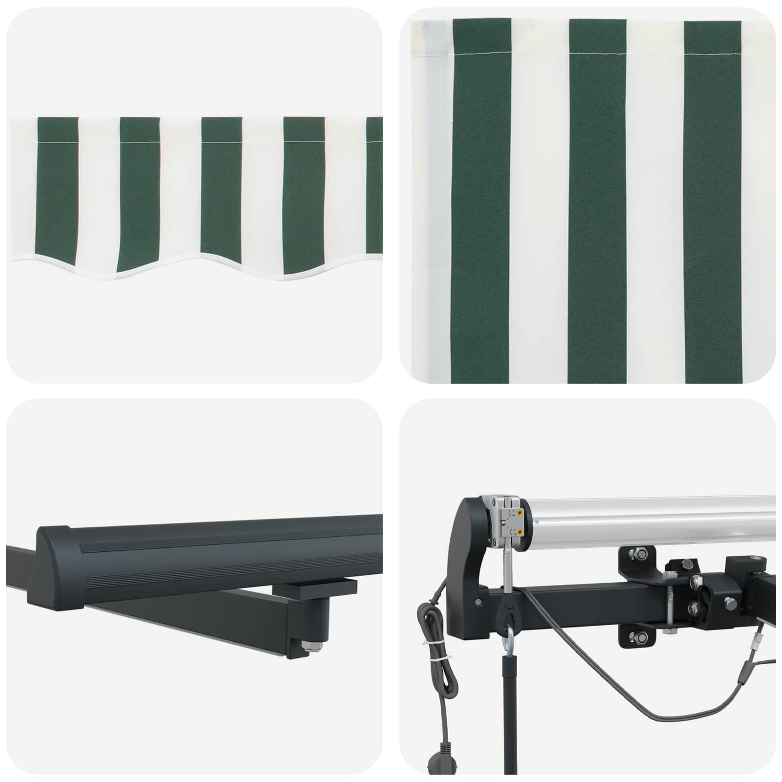 Markisenstoff Grün und Weiß 450 x 350 cm Polyester
