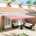 Markise Rot und Weiß 500 x 300 x 165 cm Polyester und Metall