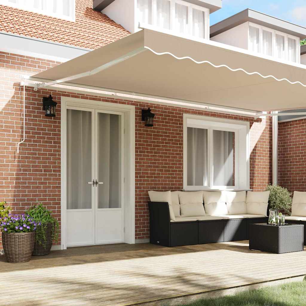 Markise Beige 500 x 300 x 165 cm Polyester und Metall