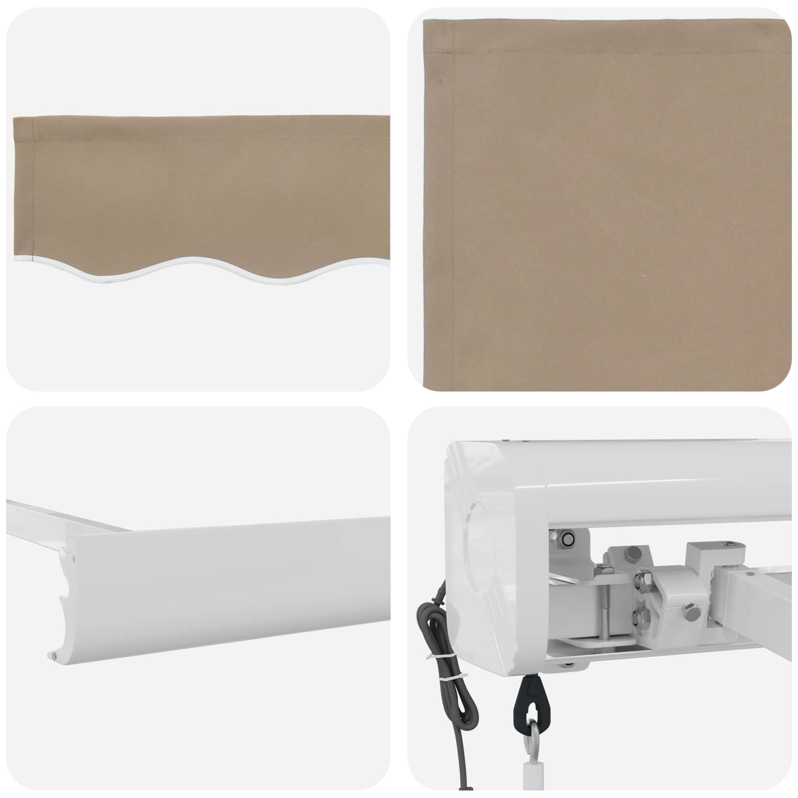 Markise Beige 500 x 300 x 165 cm Polyester und Aluminium