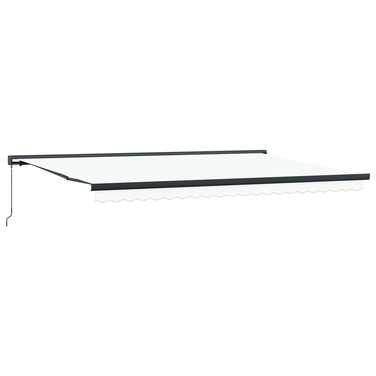 Einziehbare Markise Weiß 500 x 300 cm Stoff und Metall