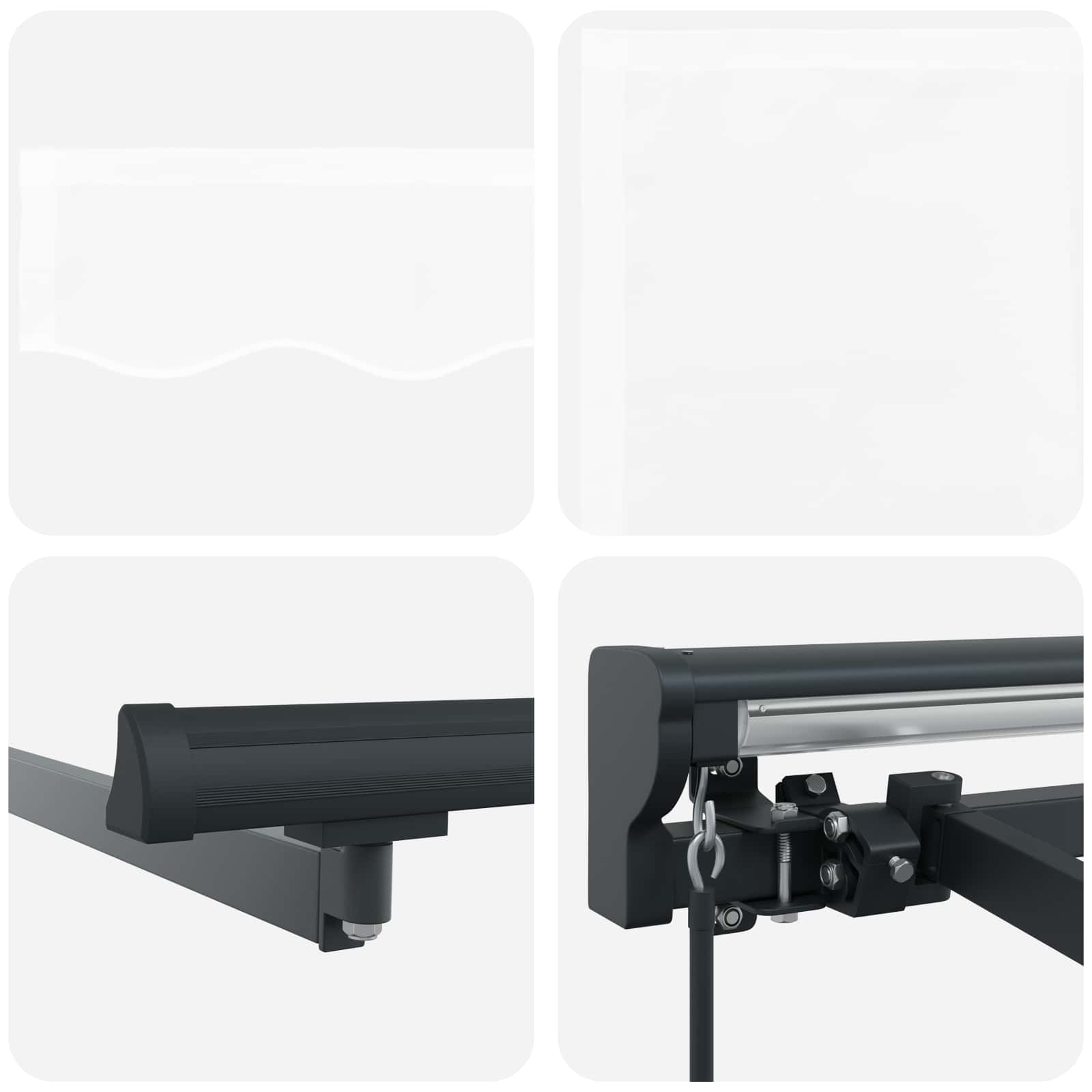 Markisenrahmen Weiß 500 x 300 cm Polyester mit PU-Beschichtung