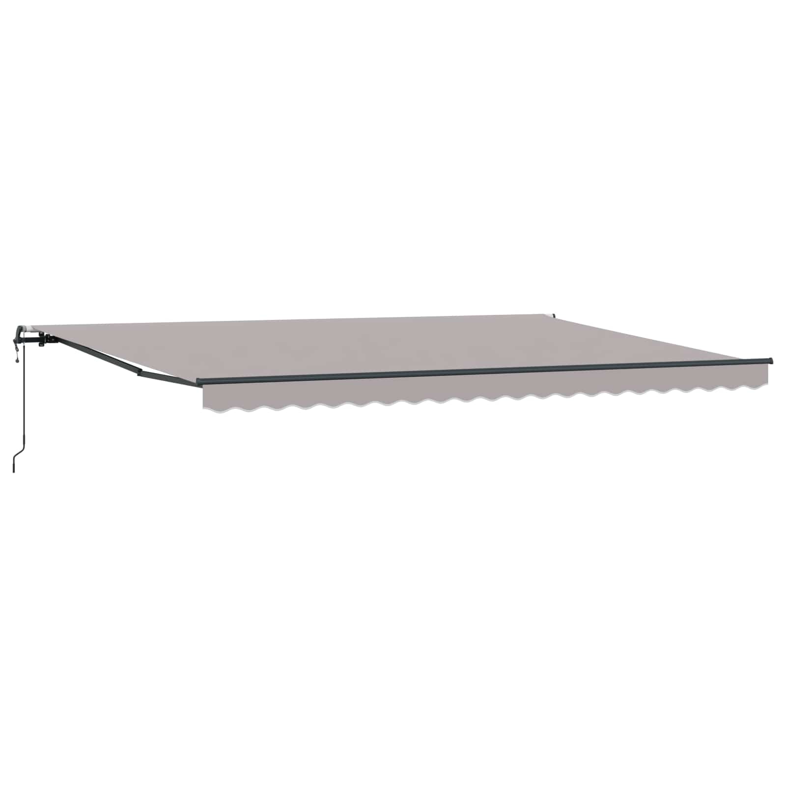 Einziehbare Markise Hellgrau 500 x 300 cm Stoff und Aluminium