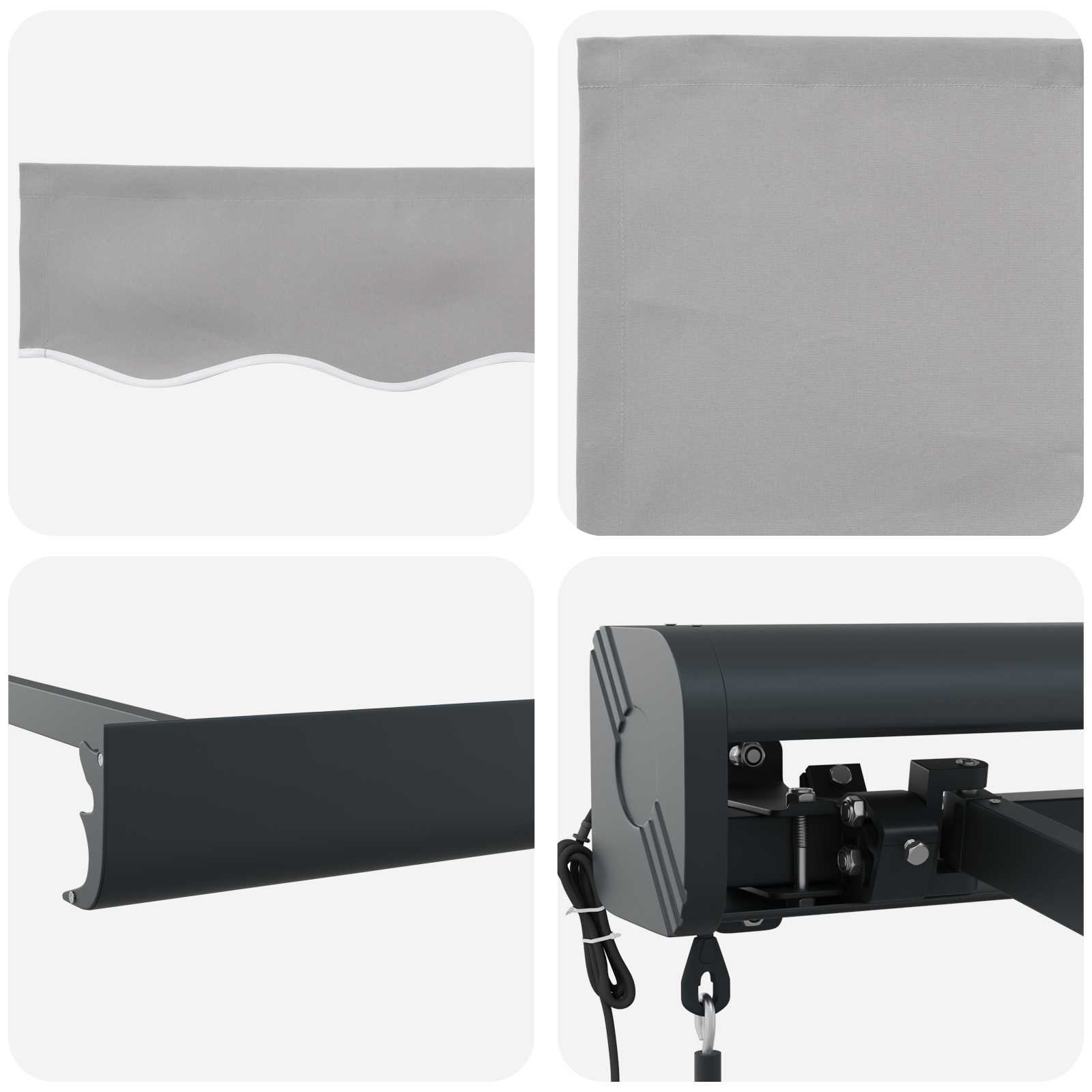 Markise Hellgrau 500 x 300 x 165 cm Polyester und Aluminium