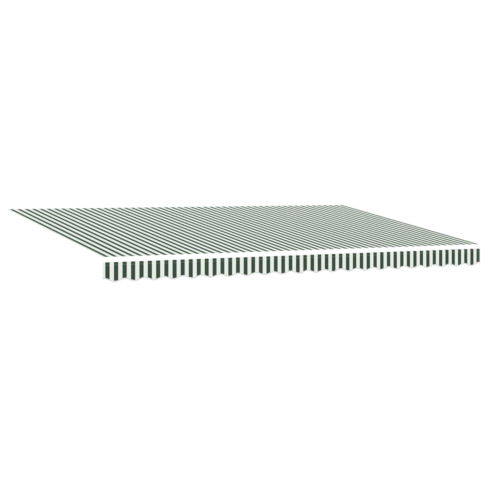 Einziehbare Markise Grün und Weiß 500 x 300 cm Stoff und Metall