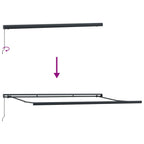 Einziehbare Markise Grün und Weiß 500 x 300 cm Stoff und Metall