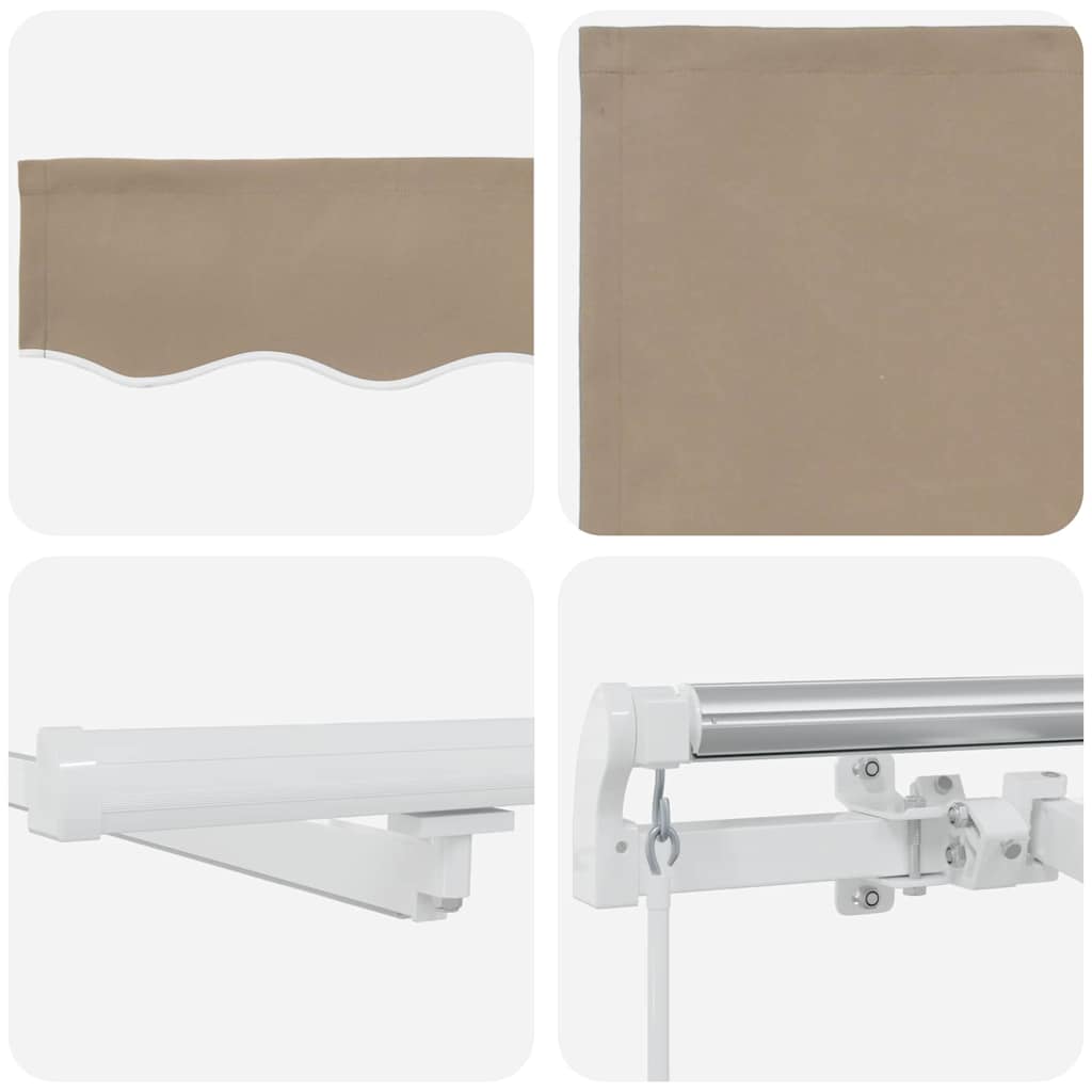 Einziehbare Markise Beige 500 x 350 cm Stoff und Stahl