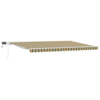 Einziehbare Markise Grün und Gelb 500 x 350 cm Stoff und Stahl