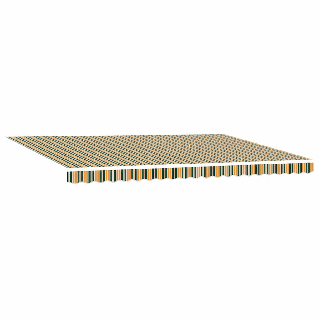 Einziehbare Markise Grün und Gelb 500 x 350 cm Stoff und Stahl
