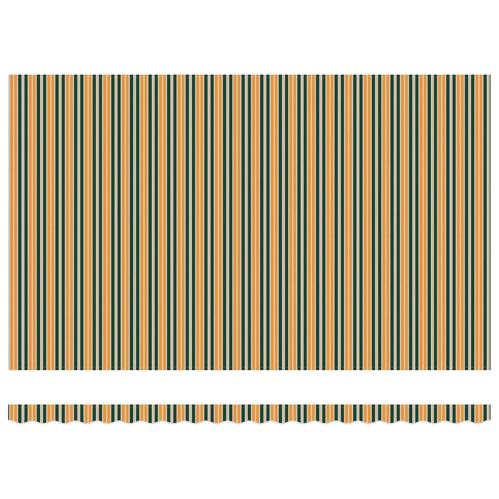 Einziehbare Markise Grün und Gelb 500 x 350 cm Stoff und Stahl