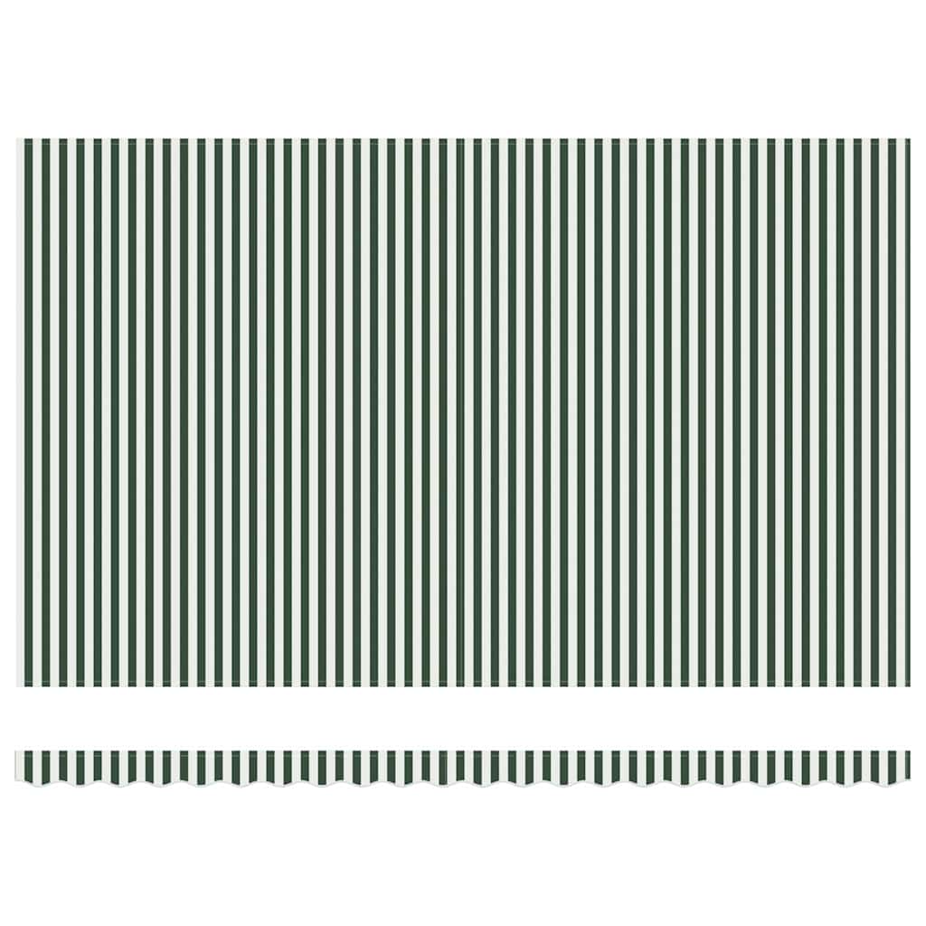 Einziehbare Markise Grün und Weiß 500 x 350 cm