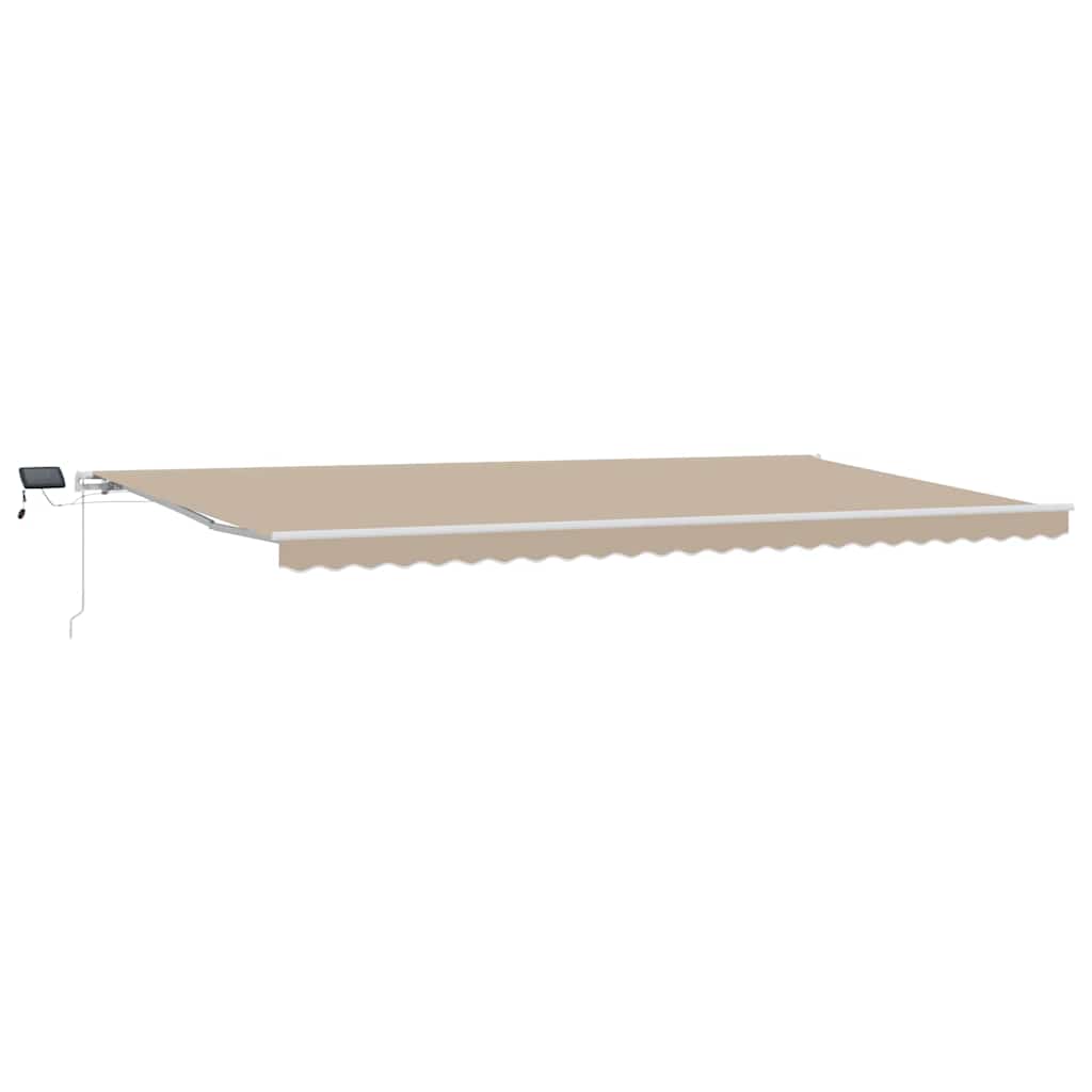 Einziehbare Markise Beige 600 x 300 cm Stoff und Stahl