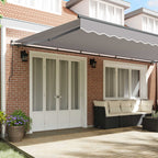 Einziehbare Markise Hellgrau 600 x 300 cm Polyester und Stahl