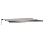 Einziehbare Markise Hellgrau 600 x 300 cm Polyester und Stahl