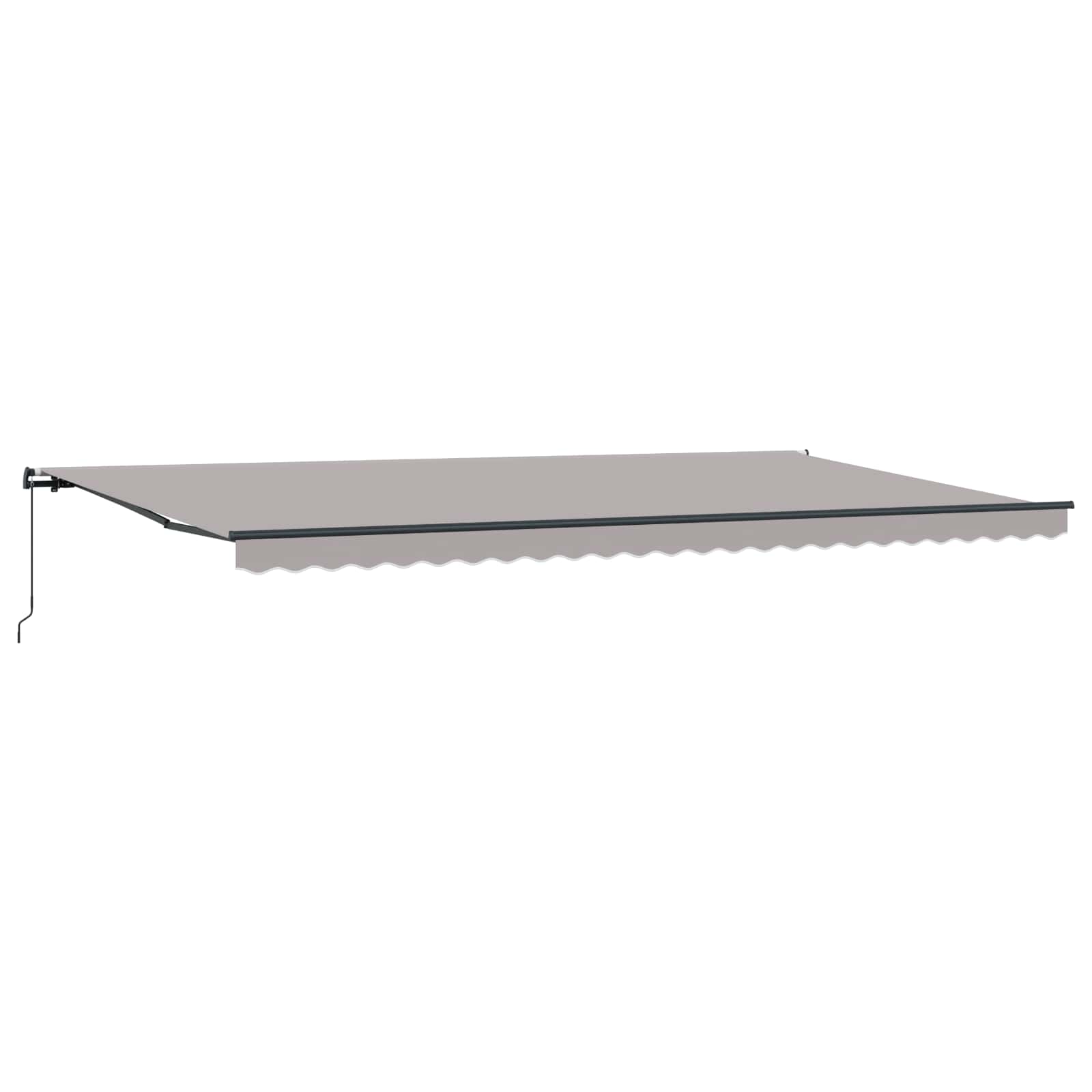 Einziehbare Markise Hellgrau 600 x 300 cm Polyester und Stahl