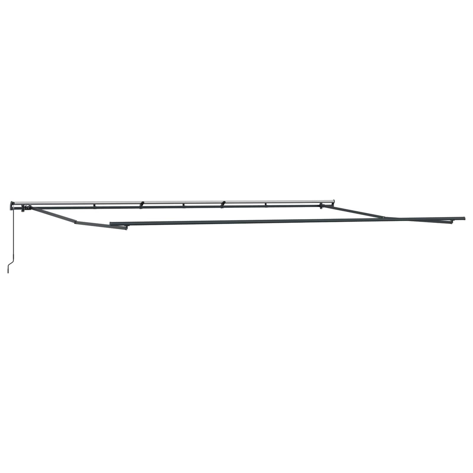 Einziehbare Markise Hellgrau 600 x 300 cm Polyester und Stahl