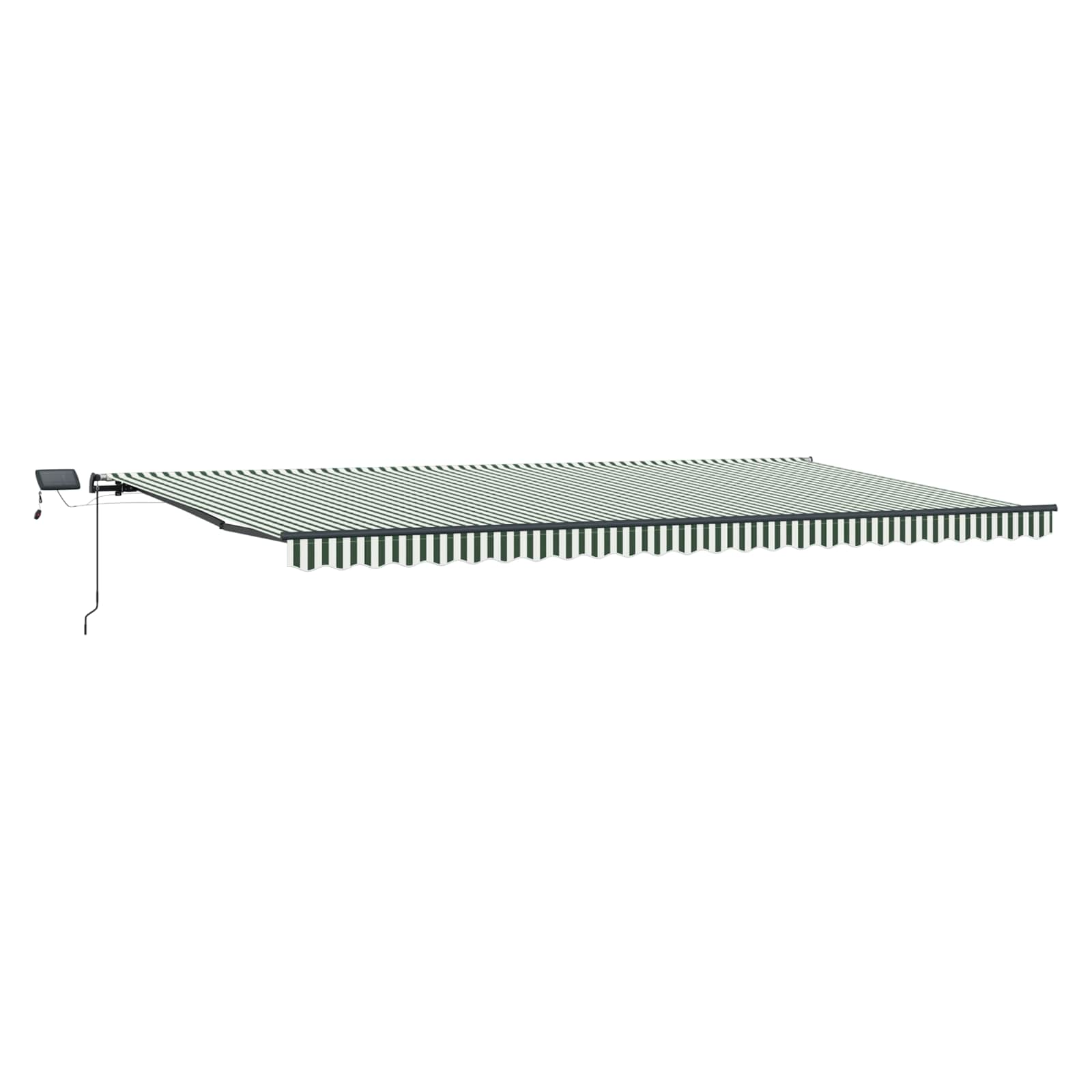 Einziehbare Markise Grün und Weiß 600 x 300 cm Stoff