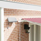 Einziehbare Markise Rot und Weiß 600 x 350 cm Stoff und Stahl