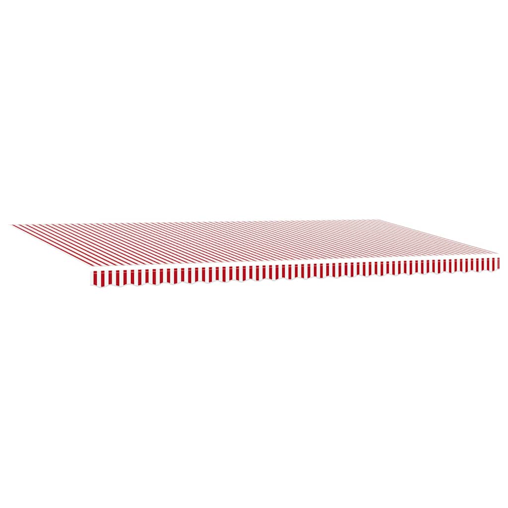Einziehbare Markise Rot und Weiß 600 x 350 cm Stoff und Stahl