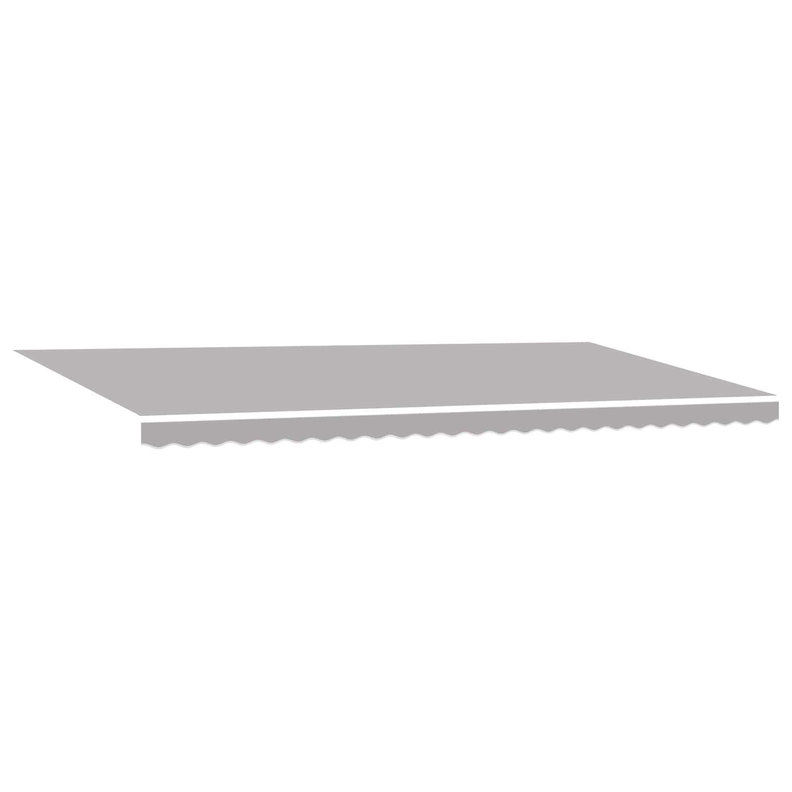 Einziehbare Markise Hellgrau 600 x 350 cm Polyester und Stahl