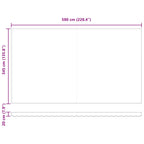 Einziehbare Markise Hellgrau 600 x 350 cm Polyester und Stahl