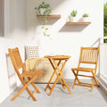 Garten Bistro Set 3 pcs Braun Massivholz Akazie