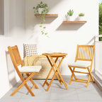 Klappstuhl mit Kissen 2 pcs Braun Massivholz Akazie