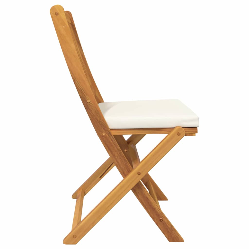 Klappstuhl mit Kissen 2 pcs Braun Massivholz Akazie