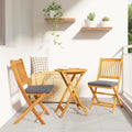 Klappstuhl mit Kissen 2 pcs Braun Massivholz Akazie