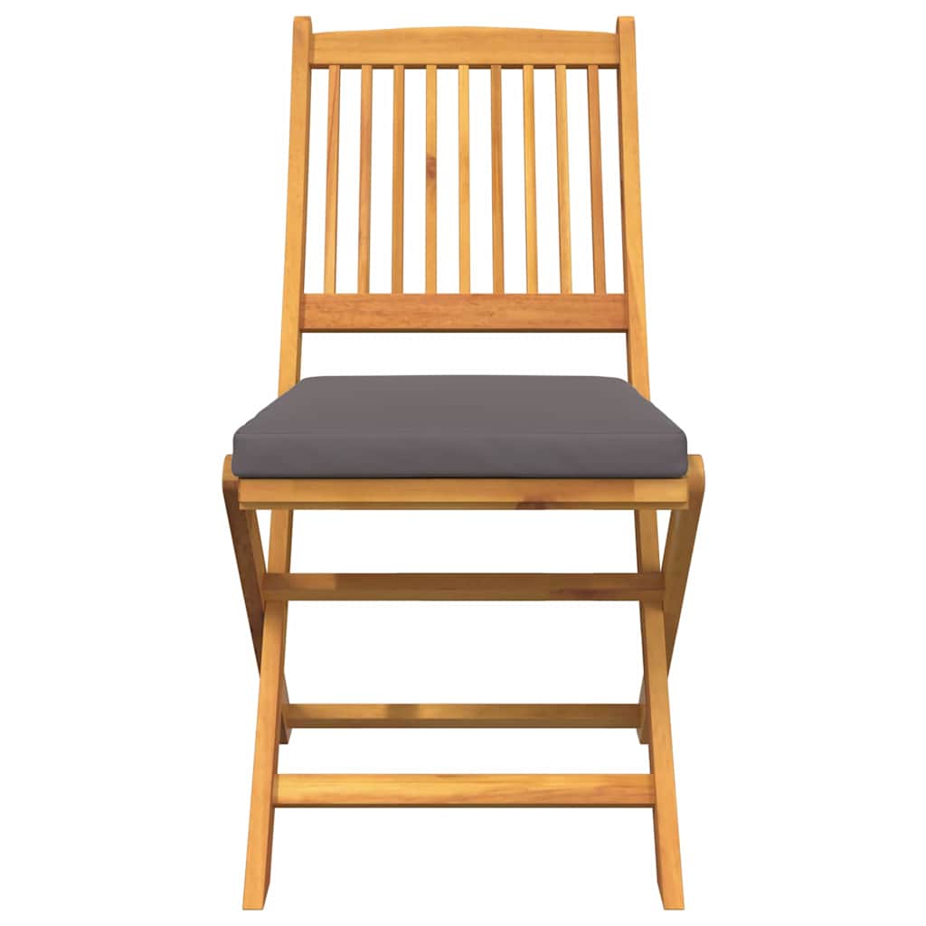 Klappstuhl mit Kissen 2 pcs Braun Massivholz Akazie