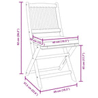 Klappstuhl mit Kissen 2 pcs Braun Massivholz Akazie