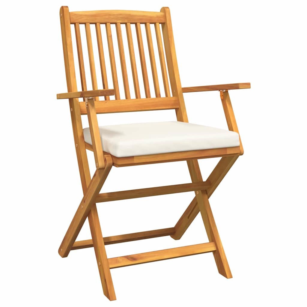 Klappstuhl mit Kissen 2 pcs Braun Massivholz Akazie